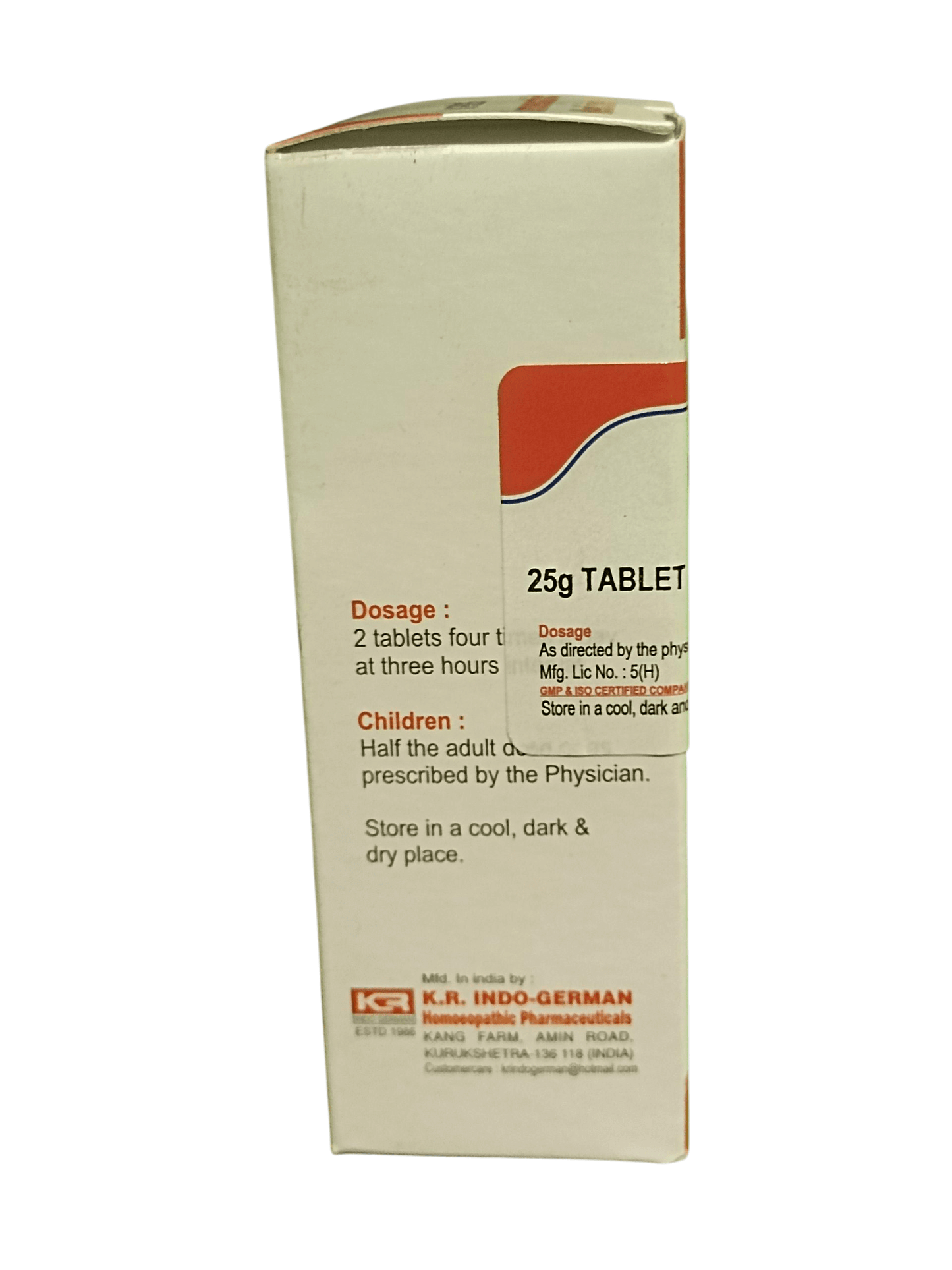 KRIG'S MERCURIUS SOLUBILIS 3X TABLETS HOMEOPATHIC MEDICINE 25G dosage instructions and storage information on packaging.