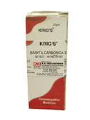 KRIG'S BARYTA CARBONICA 3X TABLETS HOMEOPATHIC MEDICINE 25G packaging for weak memory and aging.