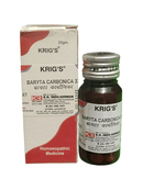 KRIG'S BARYTA CARBONICA 3X TABLETS HOMEOPATHIC MEDICINE 25G with packaging and tablets displayed.