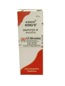 KRIG'S GRAPHITES 3X TABLETS HOMEOPATHIC MEDICINE 25G packaging for skin disorders and digestive support