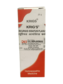 KRIG'S MERCURIUS IODATUS FLAVUM 3X TABLETS HOMEOPATHIC MEDICINE 25G packaging side view