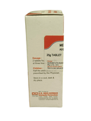 KRIG'S MERCURIUS IODATUS FLAVUM 3X TABLETS HOMEOPATHIC MEDICINE 25G packaging side view.