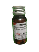 KRIG'S MERCURIUS IODATUS FLAVUM 3X TABLETS HOMEOPATHIC MEDICINE 25G bottle containing homeopathic tablets.