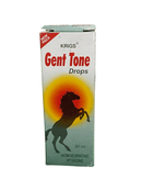 KRIG'S GENT TONE DROPS HOMEOPATHIC MEDICINE 30ML packaging with horse silhouette and vibrant colors.