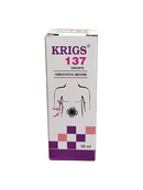 KRIG'S 137 NO. GENTLE EFFECTIVE HOMEOPATHIC MEDICINE 30ML packaging for multi-symptom relief.