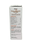 KRIG'S 124 PLEURA INTERCOSTAL NEURALGIA DROPS HOMEOPATHIC MEDICINE 30ML box side view with ingredients and dosage.