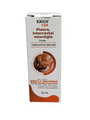 KRIG'S 124 PLEURA INTERCOSTAL NEURALGIA DROPS HOMEOPATHIC MEDICINE 30ML packaging for relieving intercostal pain.