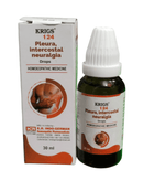 KRIG'S 124 PLEURA INTERCOSTAL NEURALGIA DROPS HOMEOPATHIC MEDICINE 30ML bottle and box packaging.