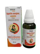 KRIG'S 131 APPETITE ENERGISER ANAEMIA HOMEOPATHIC MEDICINE 30ML in a bottle with a box, designed for appetite support.