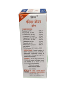 KRIG'S FEVER CARE DROPS HOMEOPATHIC MEDICINE 30ML product packaging showing ingredients and usage instructions.