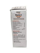 KRIG'S 116 MIGRAINE & NEURALGIA DROPS HOMEOPATHIC MEDICINE 30ML product packaging and composition details