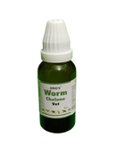 KRIG'S WORM CHELONE VET DROPS HOMEOPATHIC MEDICINE 30ML bottle for intestinal worms in pets.
