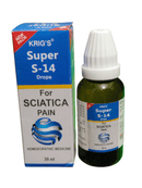 KRIG'S Super S-14 Drops For Sciatica Pain Homeopathic Medicine 30ML in packaging and bottle.
