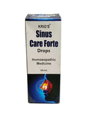 KRIG'S Sinus Care Forte Drops Homeopathic Medicine 30ML packaging for sinus relief and nasal congestion.