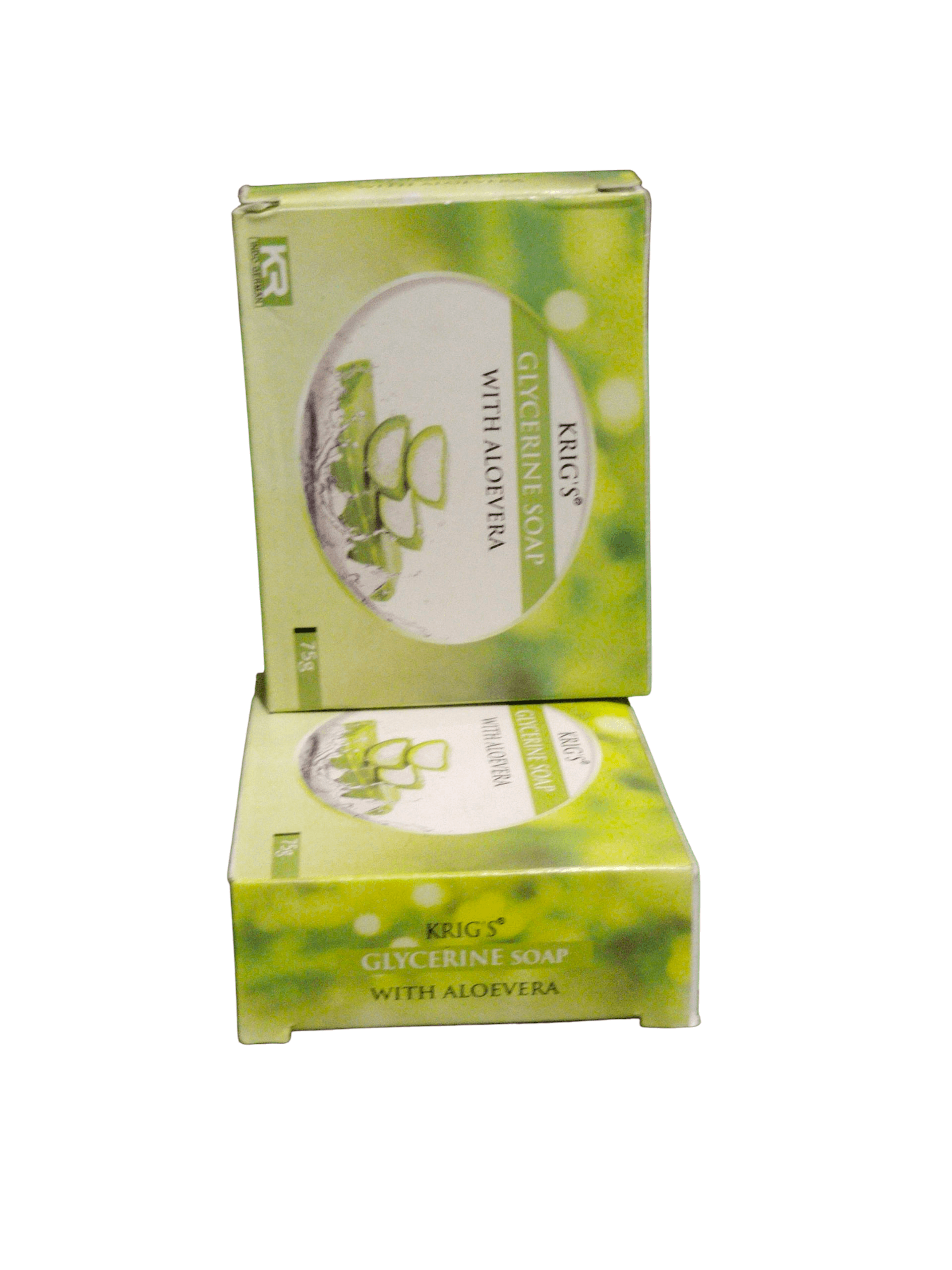 KRIG'S GLYCERINE SOAP WITH ALOEVERA 75G (PACK OF 2) beautifully packaged soap boxes with aloe vera.