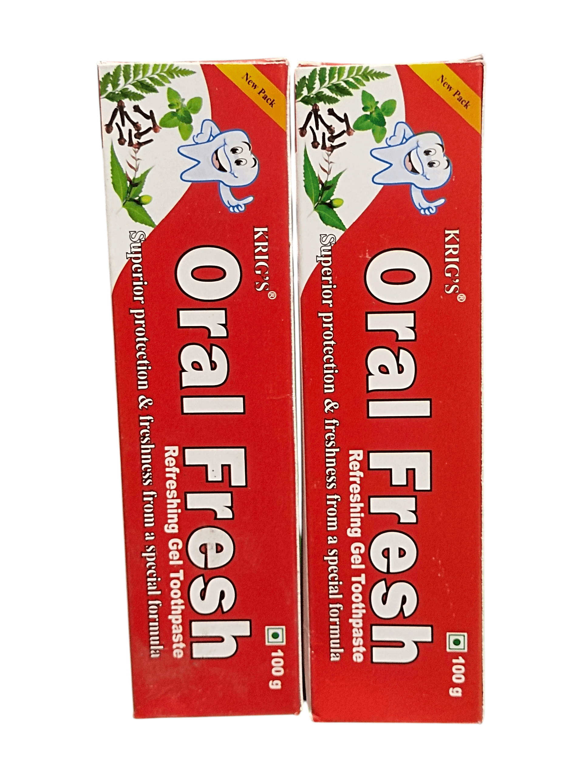 KRIG'S Oral Fresh Toothpaste Homeopathic Medicine 100g (PACK OF 2) - Refreshing Gel Toothpaste for Oral Care