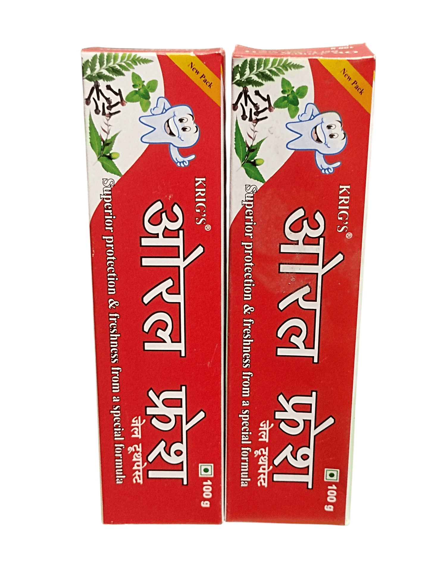 KRIG'S Oral Fresh Toothpaste Homeopathic Medicine 100g (PACK OF 2) displayed in packaging for superior oral hygiene.