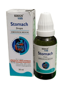 Krigs 105 Stomach Drops packaging and bottle on a white background