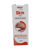 Box of Krigs 123 Skin Drops homoeopathic medicine on a white background