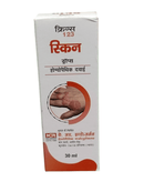 Krisan 123 Sting Drop box with a hand showing irritation on a white background
