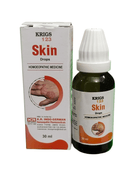 Krigs 123 Skin Drops homeopathic medicine bottle and packaging on a white background