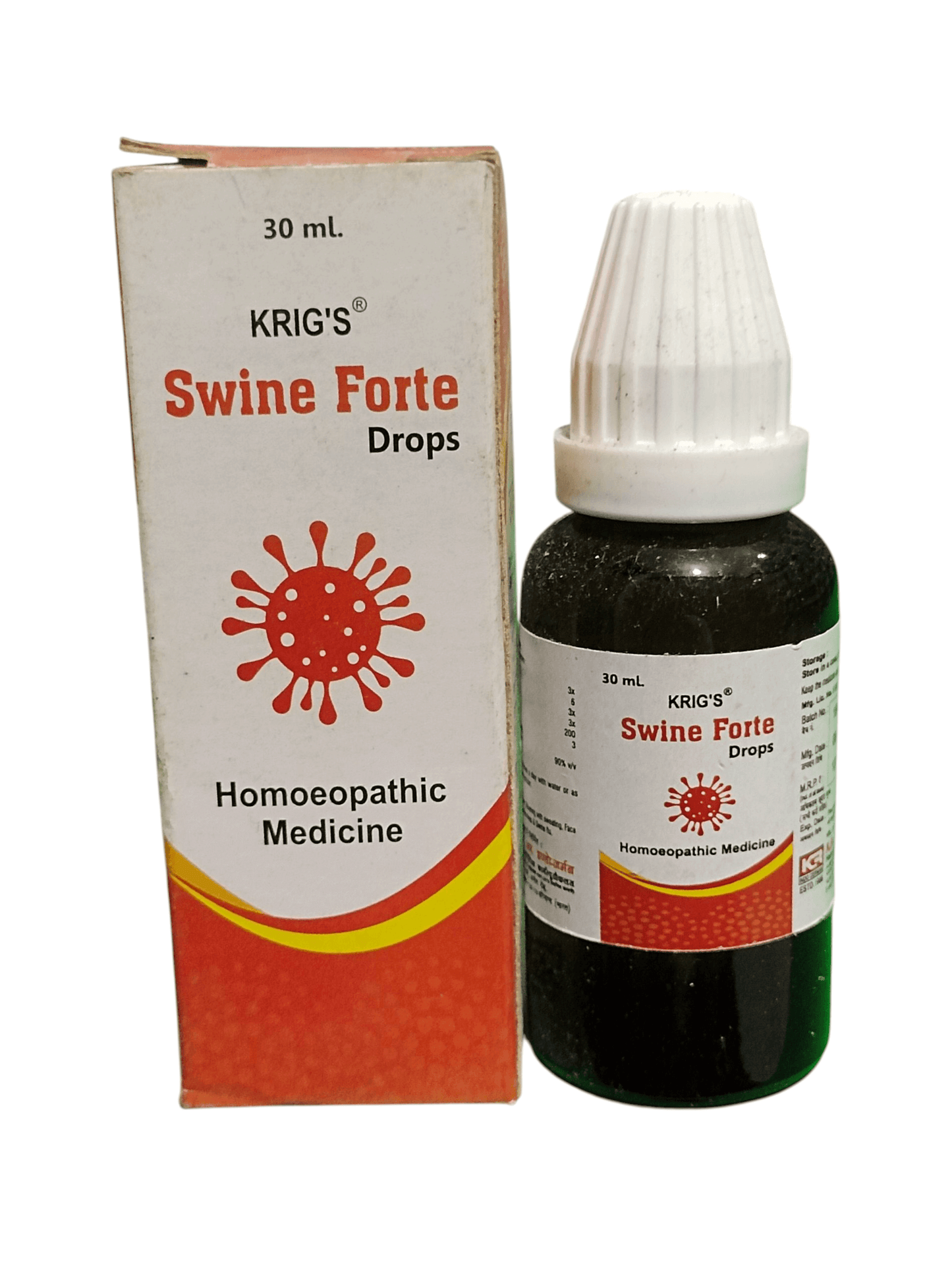 KRIG'S SWINE FORTE DROPS HOMEOPATHIC MEDICINE 30ML.