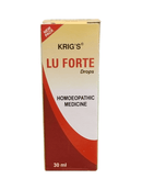 Krig's Lu Forte Drops homoeopathic medicine packaging on a white background