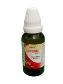 Bottle of Krig's Lu Forte Drops on a white background
