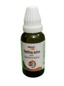 Bottle of Krigs 135 Teething Aches Drops on a white background