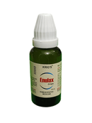 Green bottle of Krig's Enulax Drops on a white background