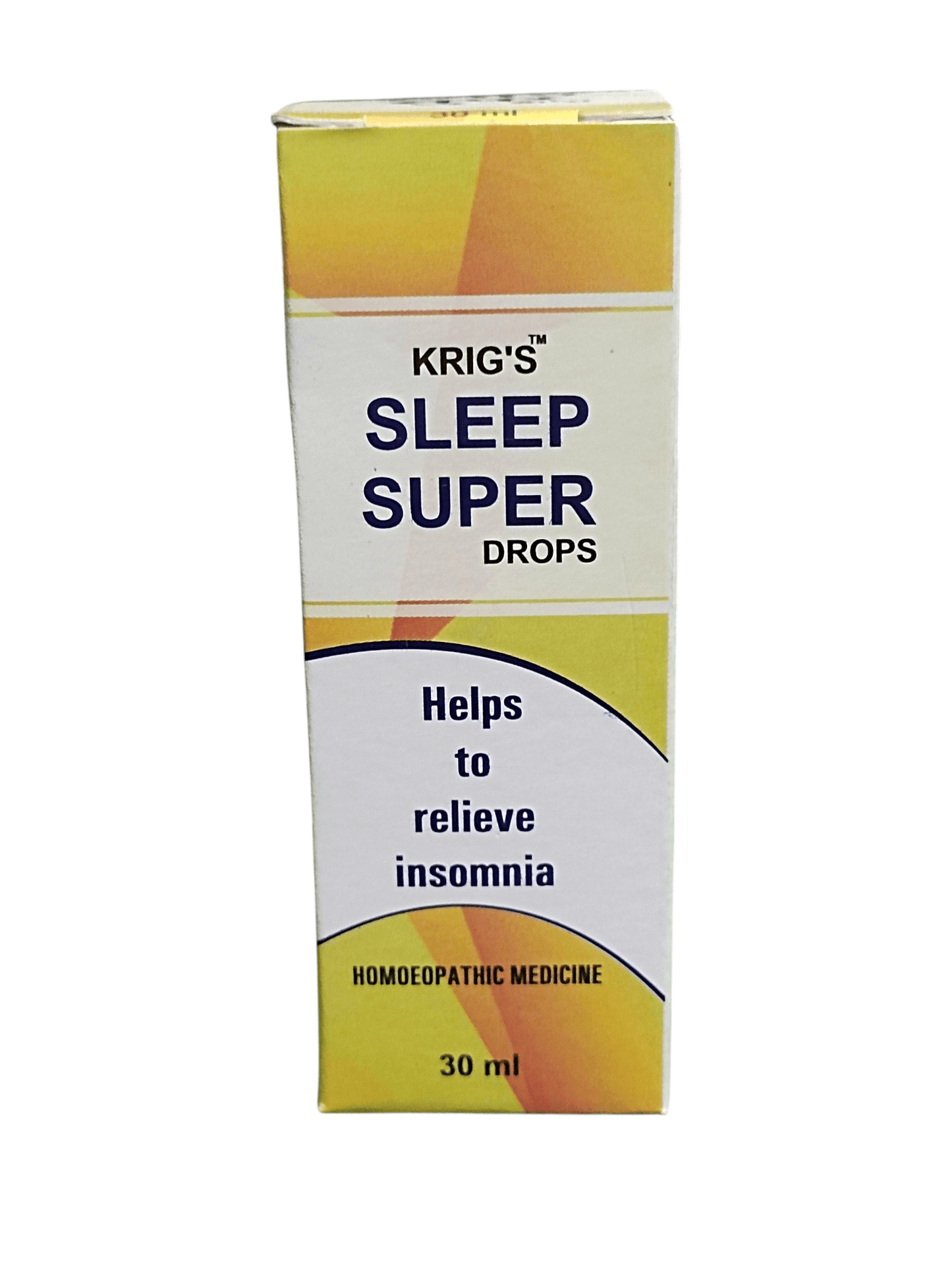 Box of Krig's Sleep Super Drops on a white background