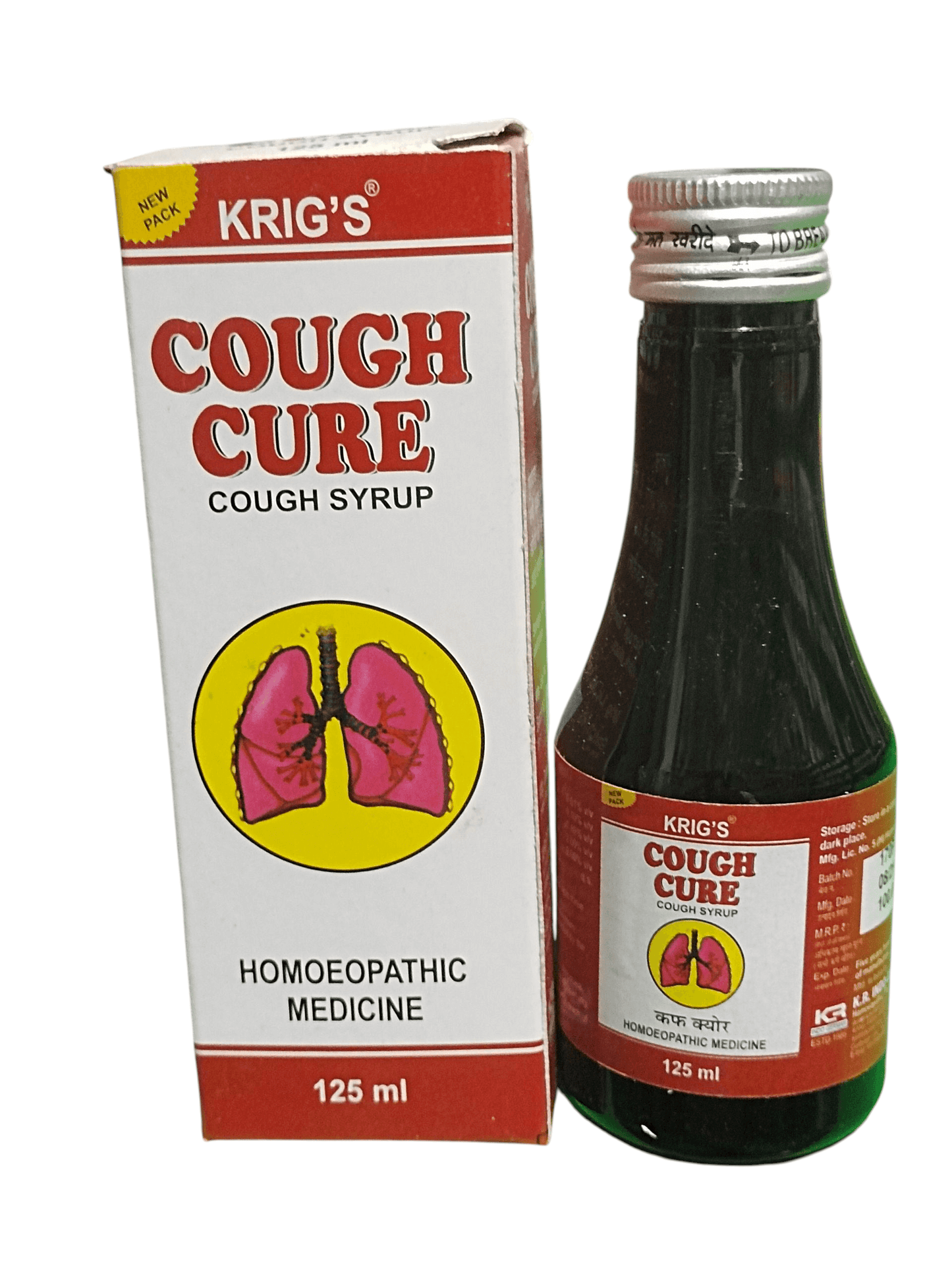 KRIG'S COUGH CURE COUGH SYRUP HOMEOPATHIC MEDICINE 450ML.