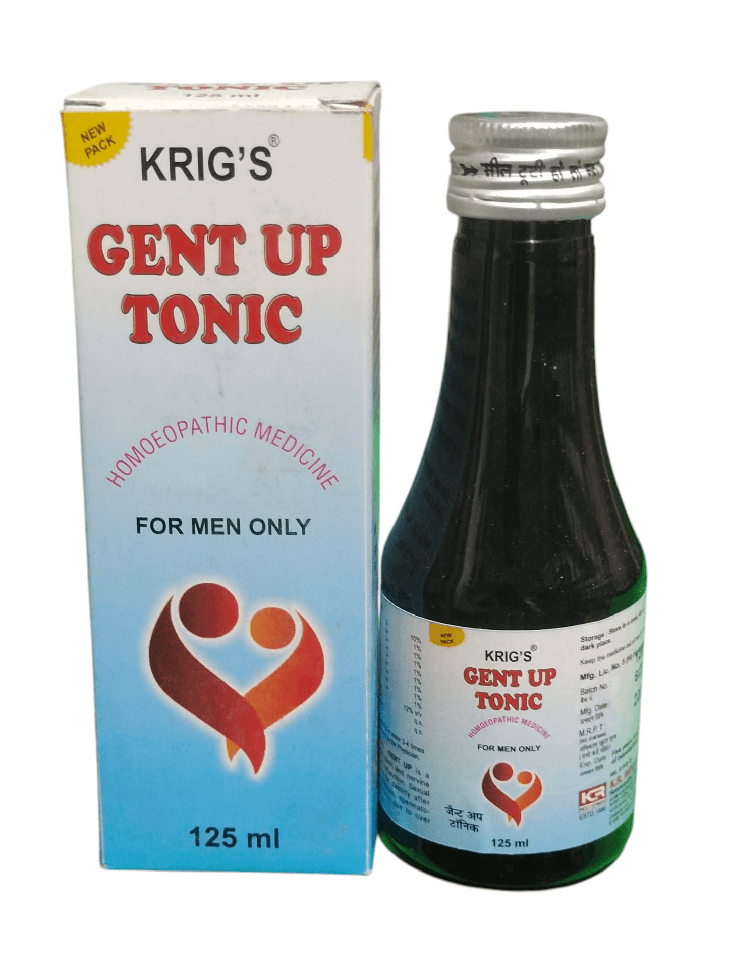 Krig's Gent Up Tonic bottle and packaging on a white background