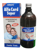 Krig's Alfa Card Super homoeopathic medicine bottle and packaging on a white background