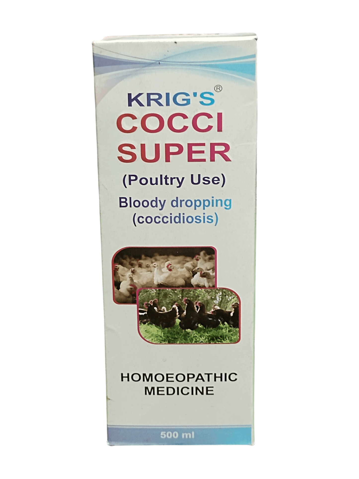 Krig's Cocci Super packaging for poultry use on a white background