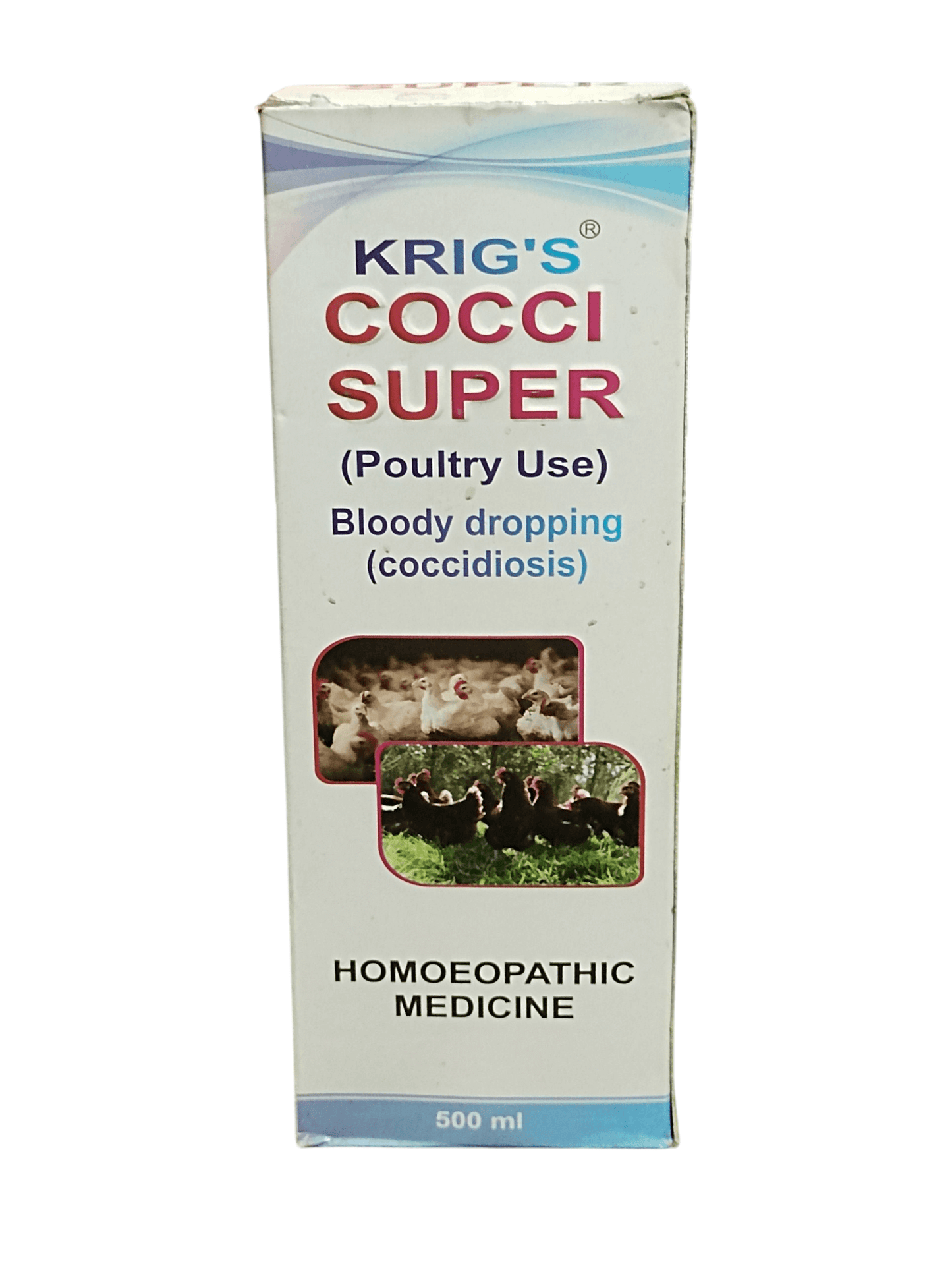 Krig's Cocci Super packaging for poultry use on a white background