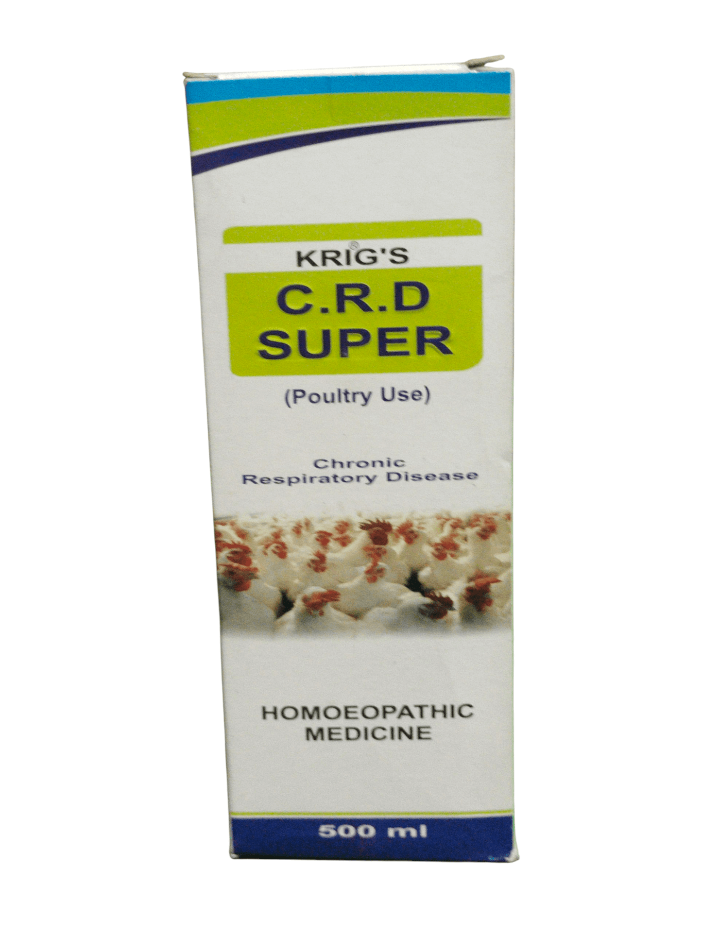 Krig's C.R.D Super homoeopathic medicine box for poultry on a white background