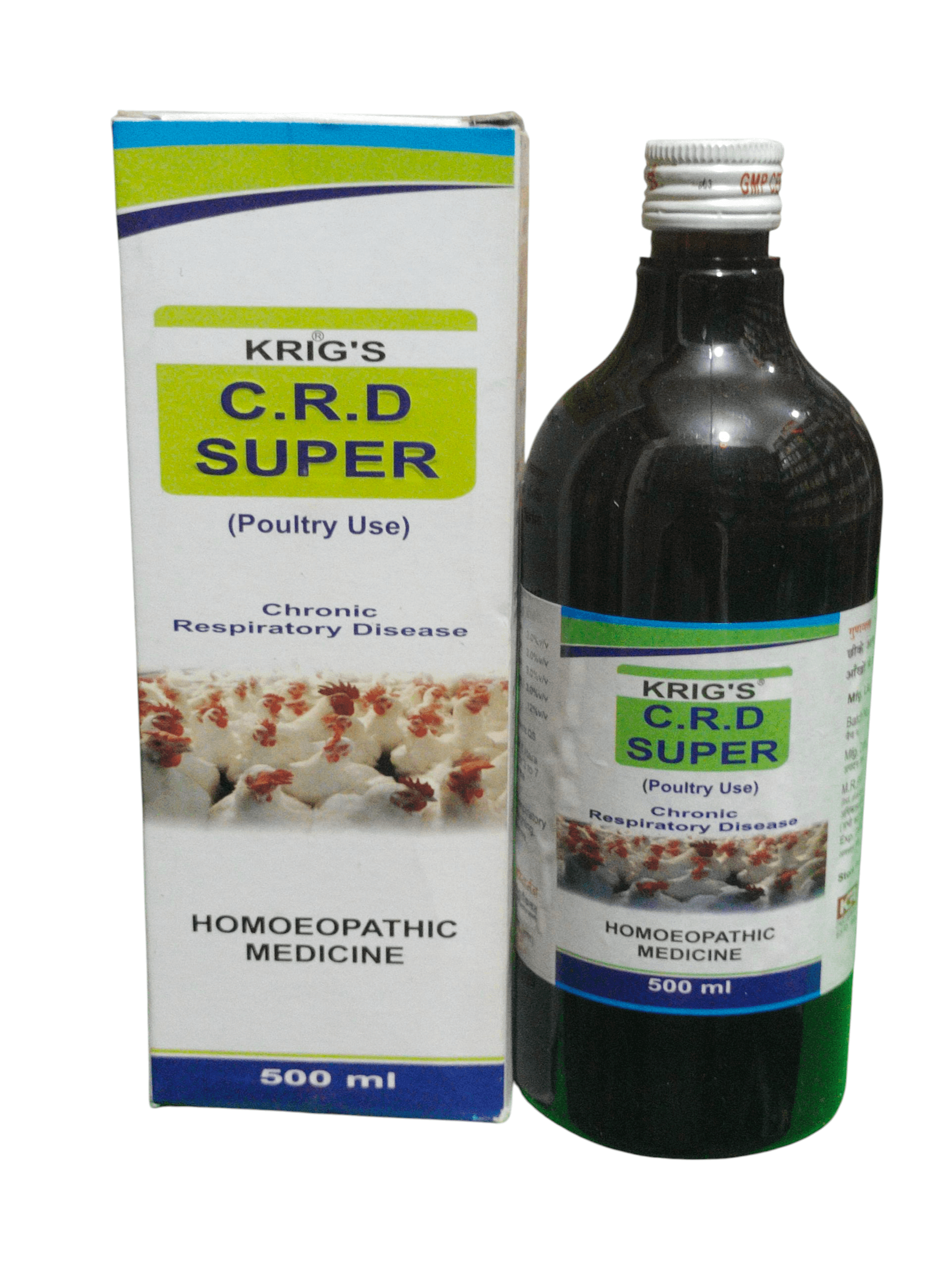 Krig's C.R.D Super homeopathic medicine bottle and packaging on a white background