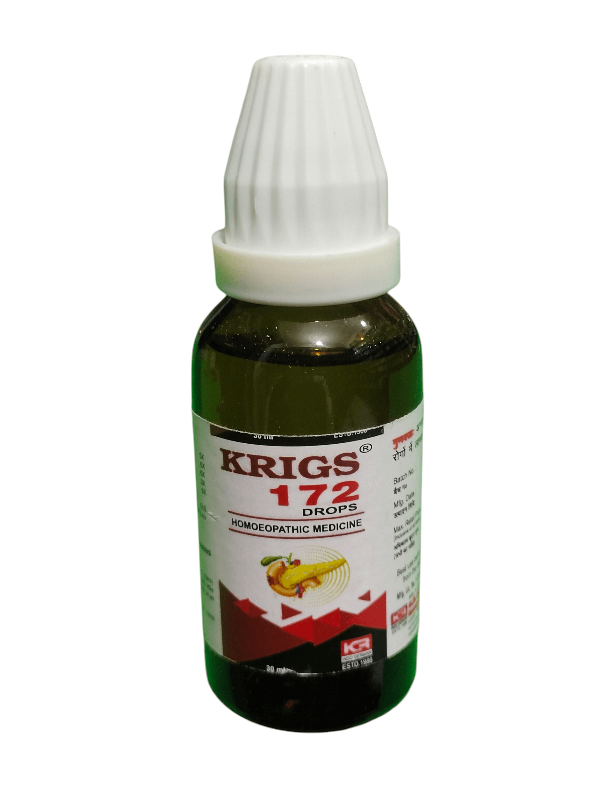 Bottle of Krigs 172 Drops on a white background