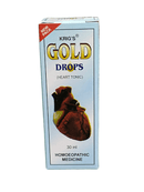 Krig's Gold Drops packaging with heart illustration on a white background