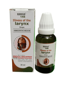 Krigs 145 Illness of the Larynx drops packaging and bottle on a white background