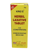 Yellow box of Krig's Herbal Laxative Tablet for constipation on a white background