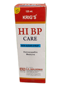 Krig's Hi BP Care non-sugar syrup packaging on a white background