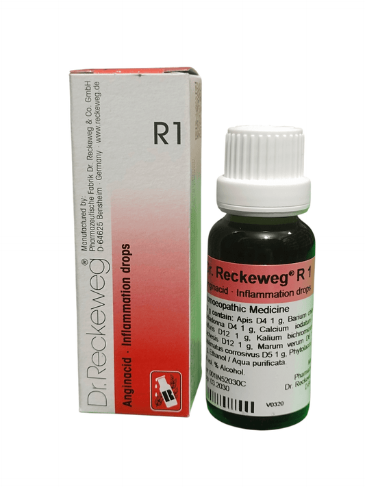 Dr Reckeweg R1 Anginacid Inflammation Drops 22ml Homeopathic Medicine
