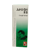 Box of Jut-U-Sin R8 Cough Syrup with Dr. Reckeweg logo on a white background