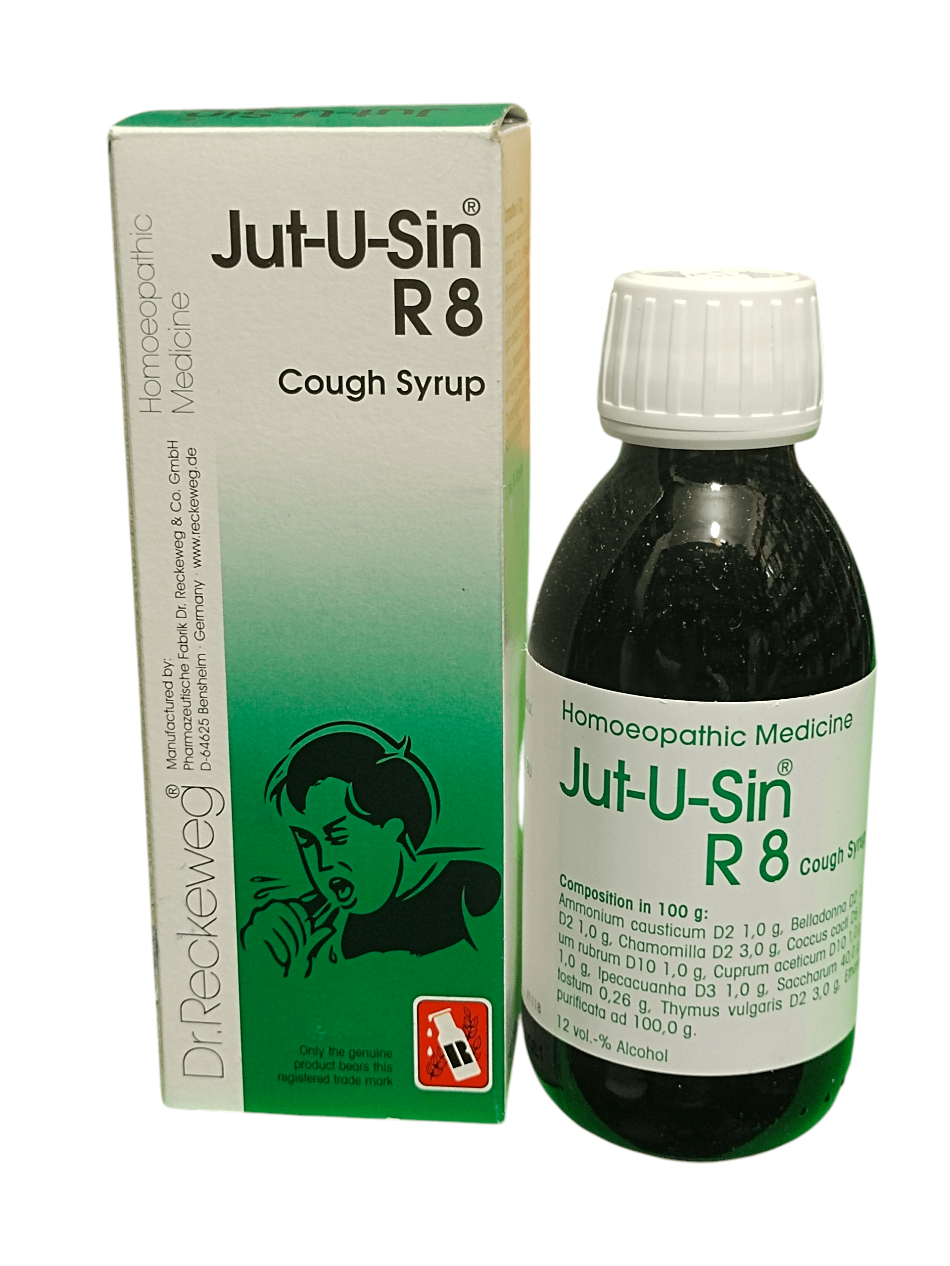 Dr Reckeweg R8 Jat-U-Sin Cough Syrup 150ml for dry and productive cough relief