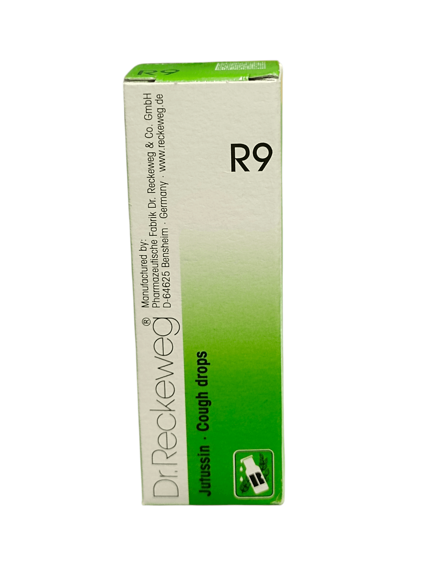 Dr. Reckeweg R9 Cough Drops box on a white background