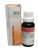 Dr. Reckeweg R12 calcification drops bottle and packaging on a white background