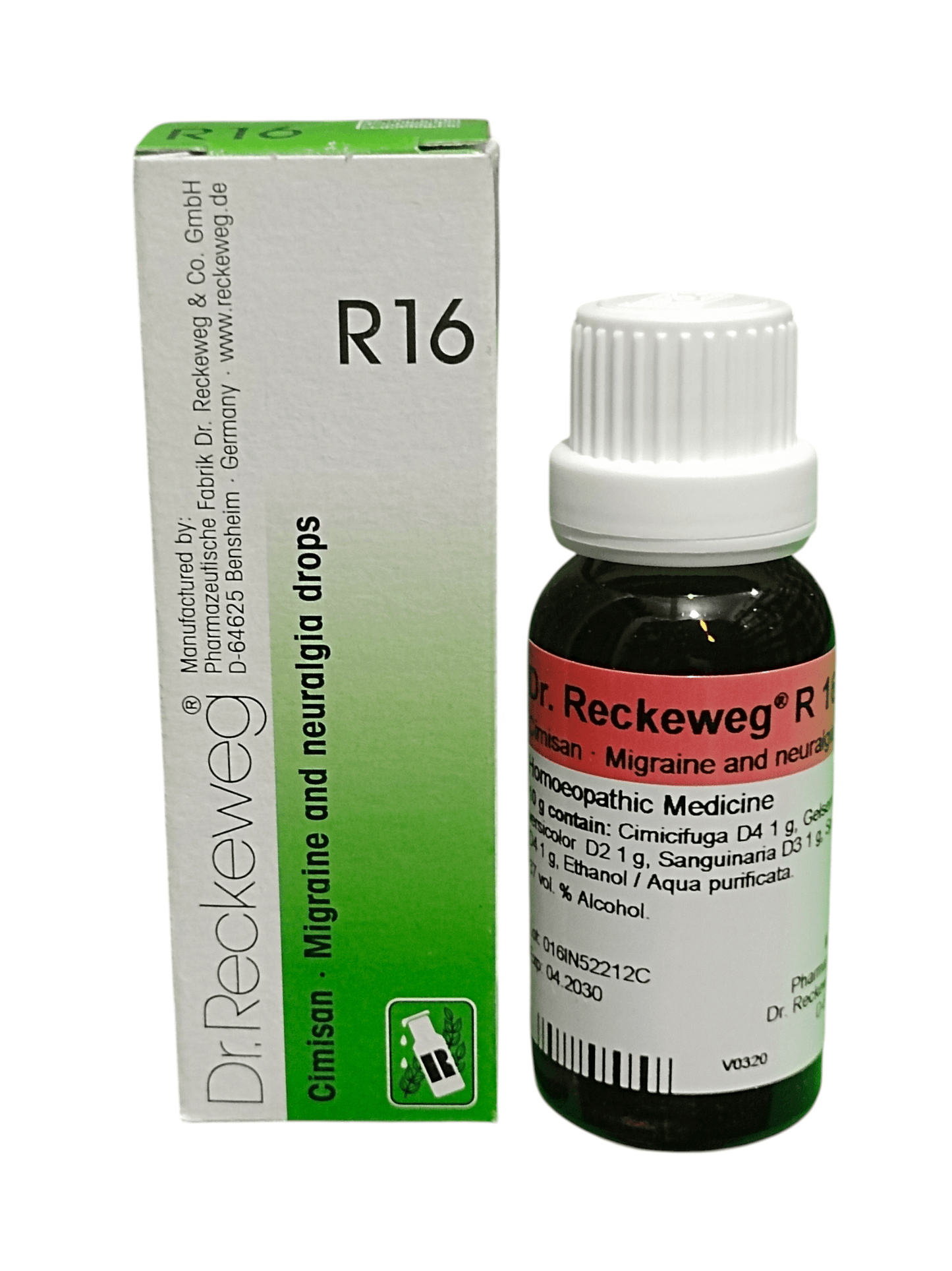 Dr Reckeweg R16 Cimisan drops for migraine and neuralgia pain relief