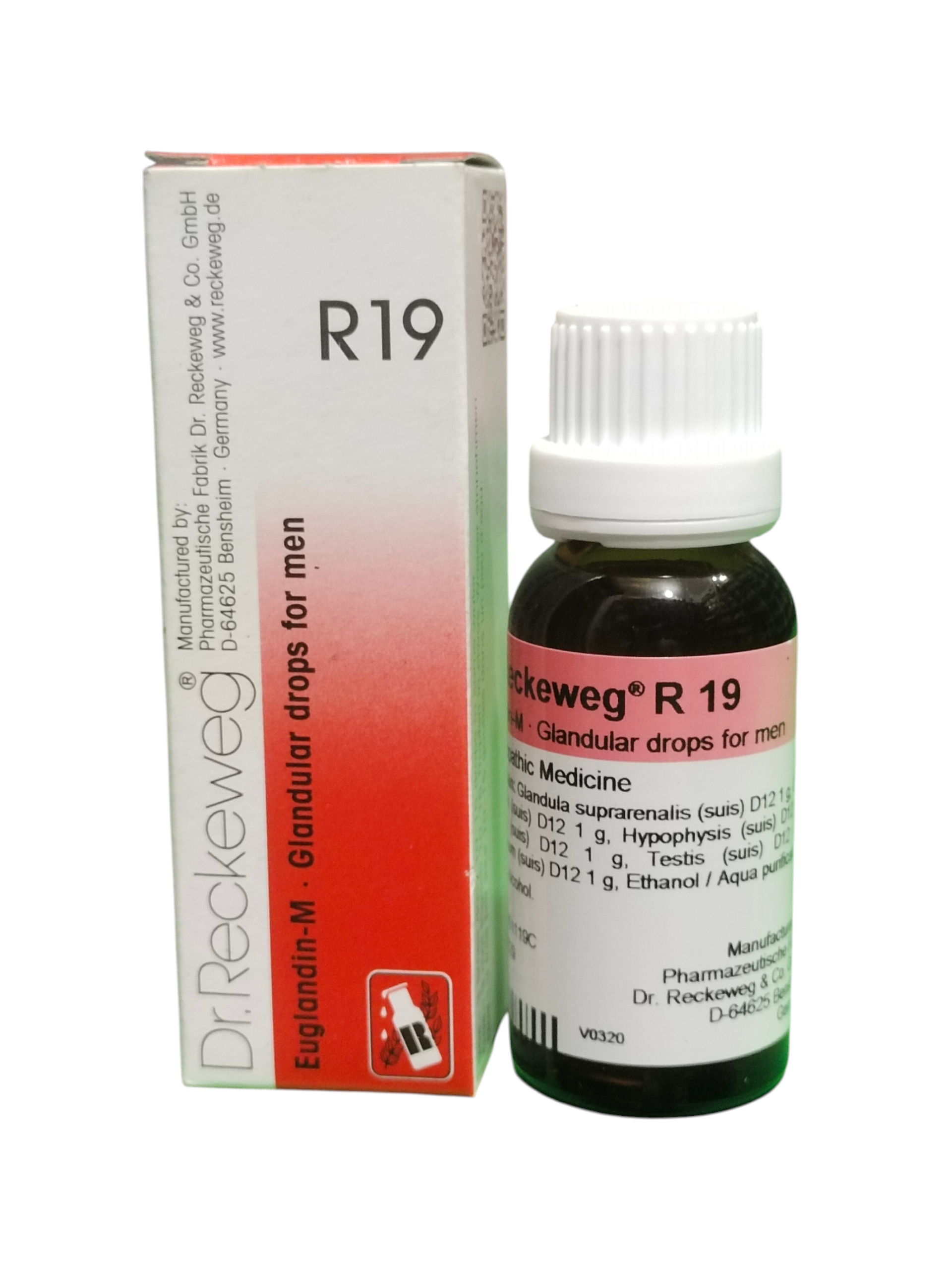 Dr. Reckeweg R19 Euglandin M Glandular Drops for Men 22ml Homeopathic Medicine